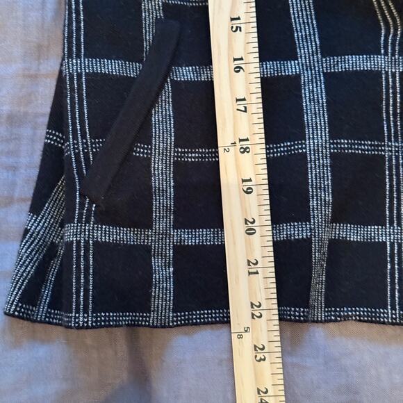 Moth by Anthropologie Knit Sweater Blazer Windowpane Black White S Office Career - Picture 8 of 10